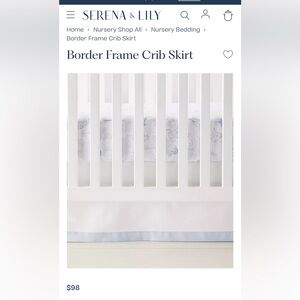 Serena & Lily White and Blue Crib Skirt